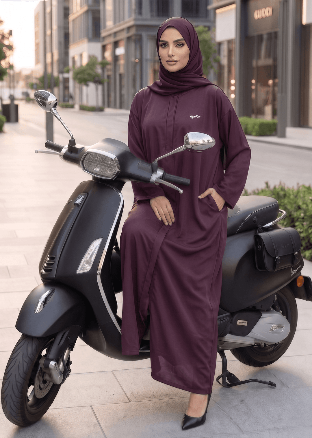 Grace Ride Abaya - Deep Plum
