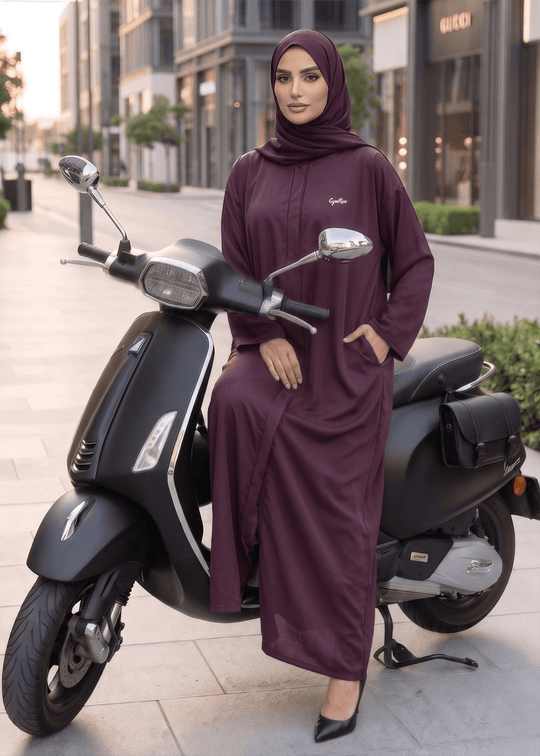Grace Ride Abaya - Deep Plum
