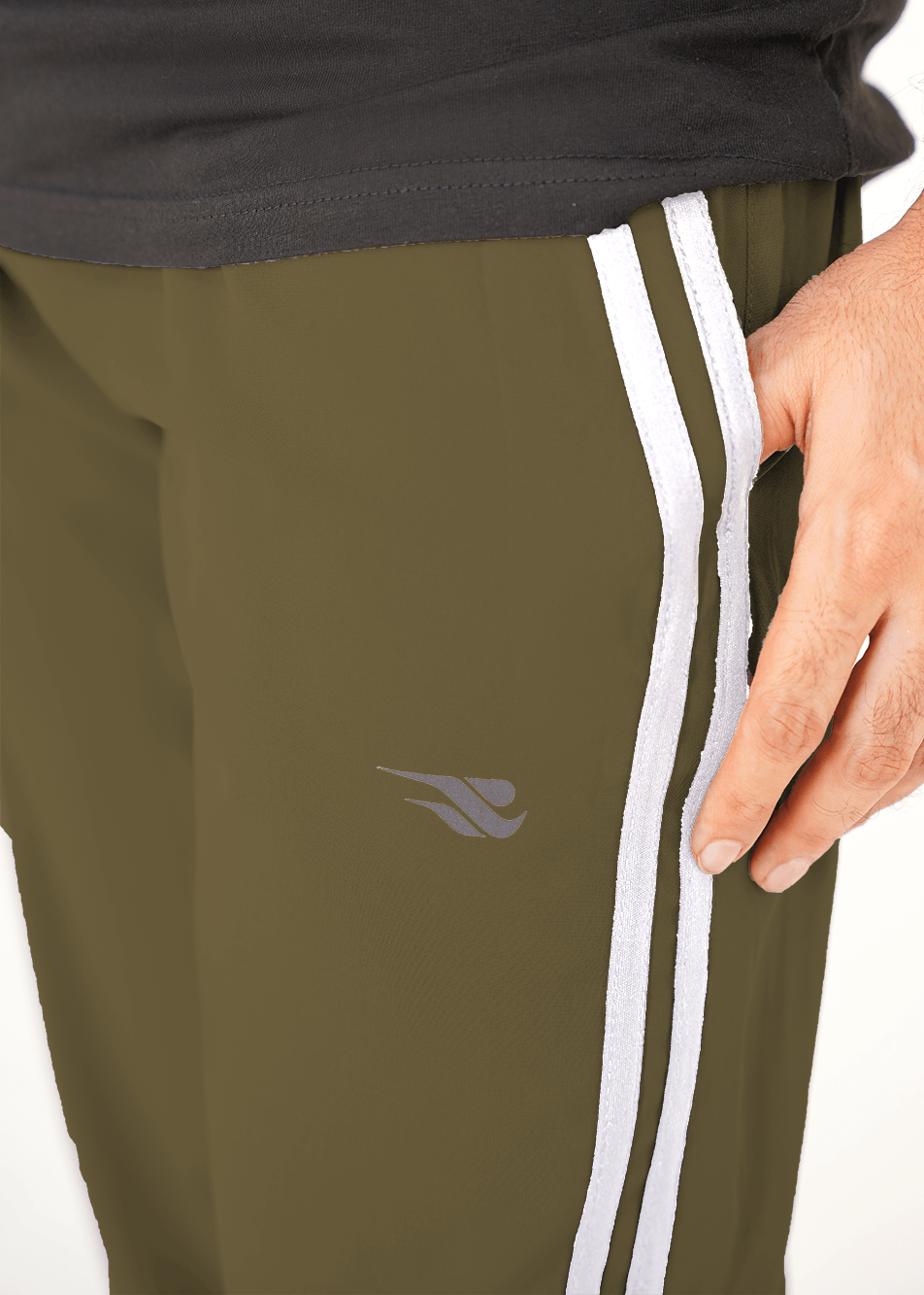 Men Velocity Stripe Trouser - Olive/White