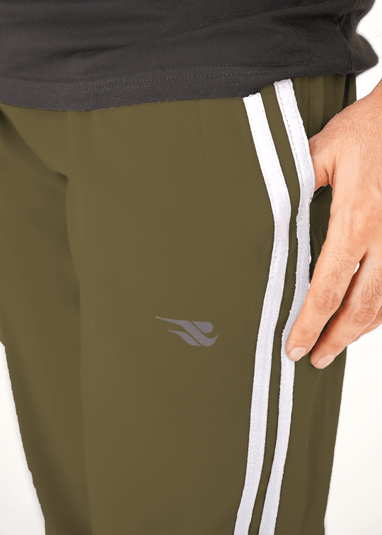 Men Velocity Stripe Trouser - Olive/White
