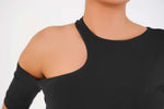 Ridge Open Shoulder Tee - Black