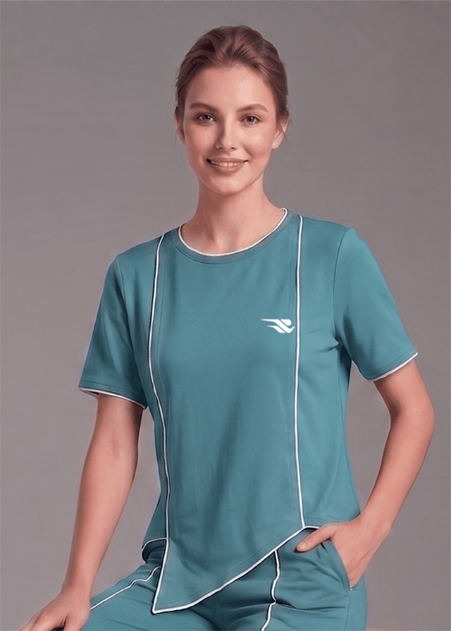 Motion Line T-Shirt - Dusky Fern
