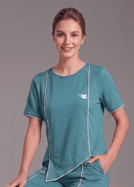 Motion Line T-Shirt - Dusky Fern