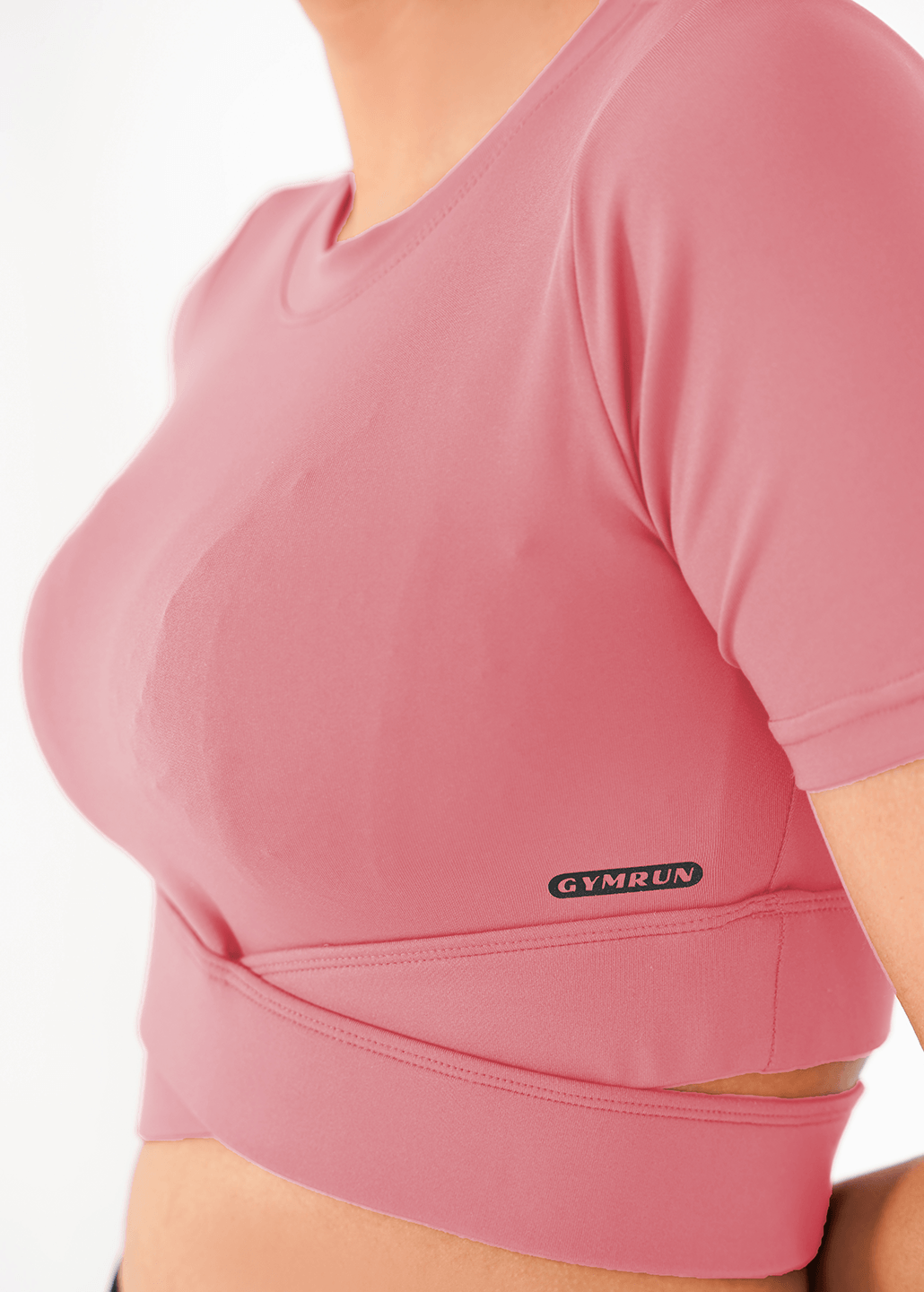 Cropped Wrap Tee - Tea Pink