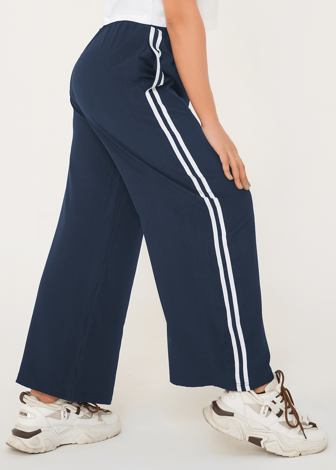 Women Velocity Stripe Trouser - Navy
