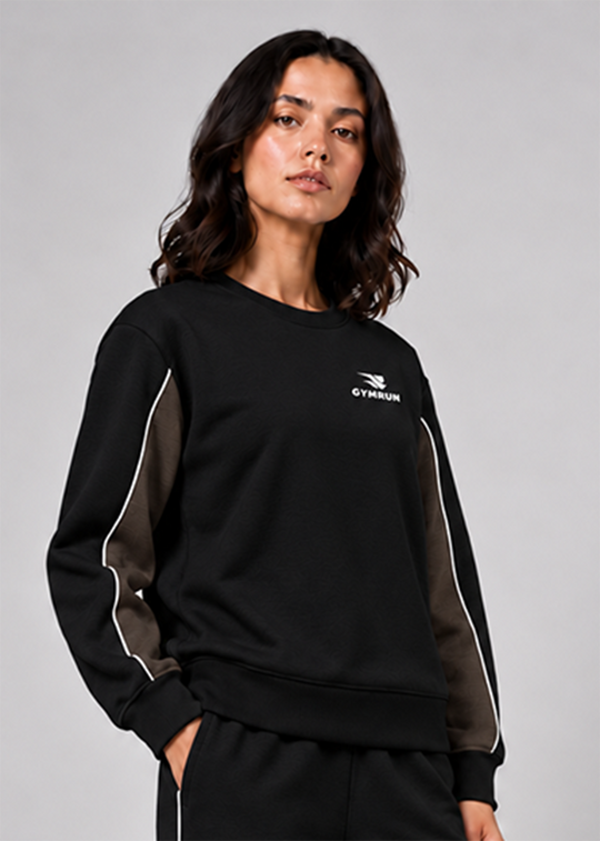 Stride Edge Sweatshirt - Black/Olive Gymrun
