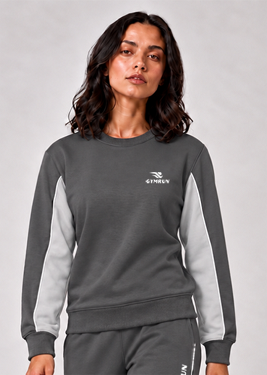 Stride Edge Sweatshirt - Charcoal/Heather Grey Gymrun