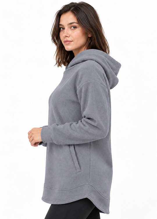 Cozy Curve Hoodie - Grey Gymrun