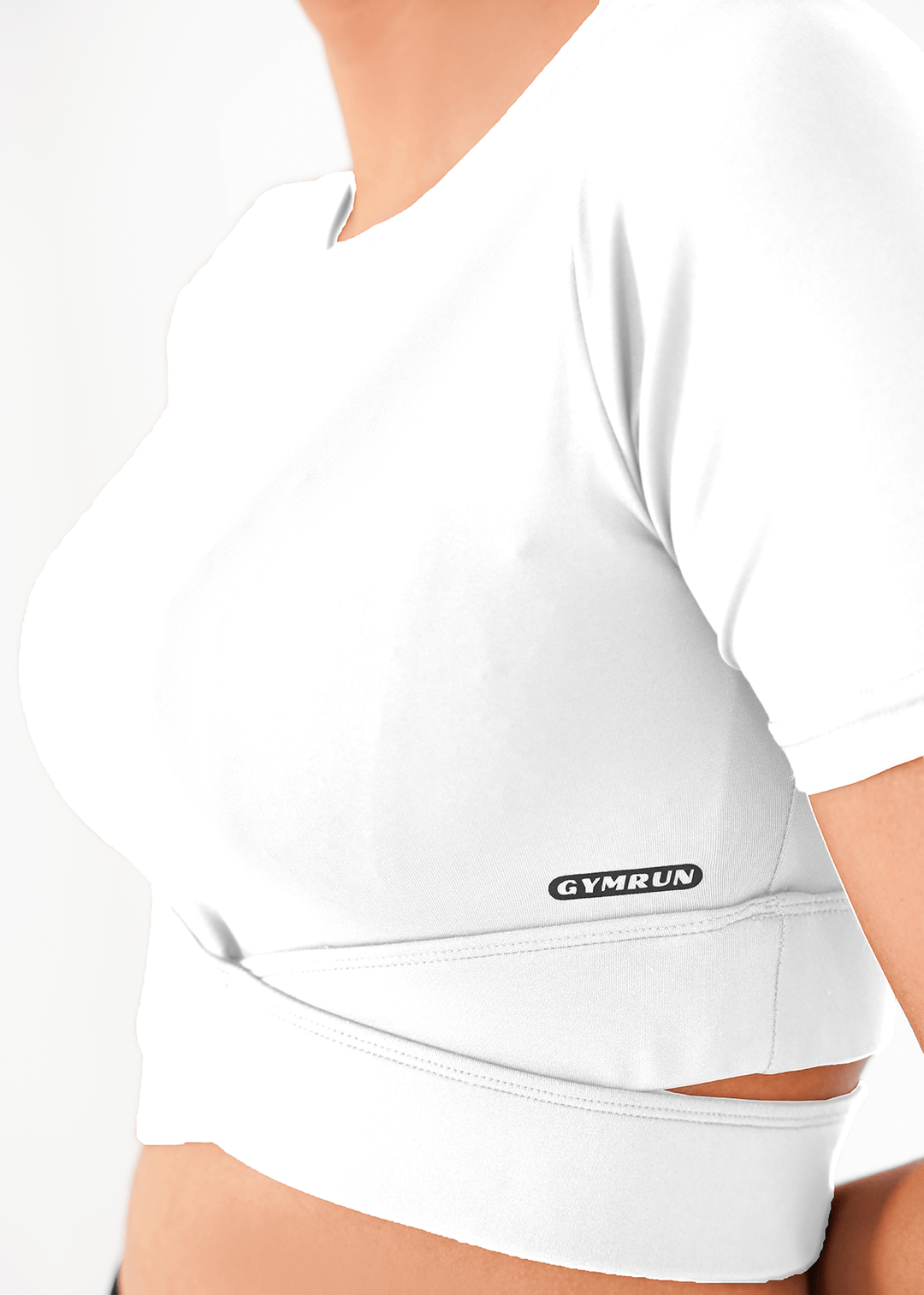 Cropped Wrap Tee - White