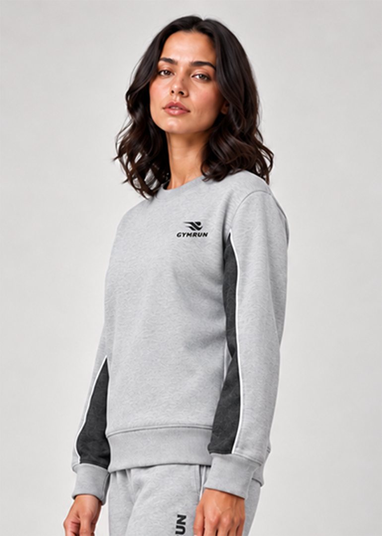 Stride Edge Sweatshirt - Heather Grey/Charcoal Gymrun