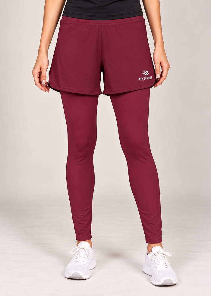 Stride Short Tights - Maroon Gymrun