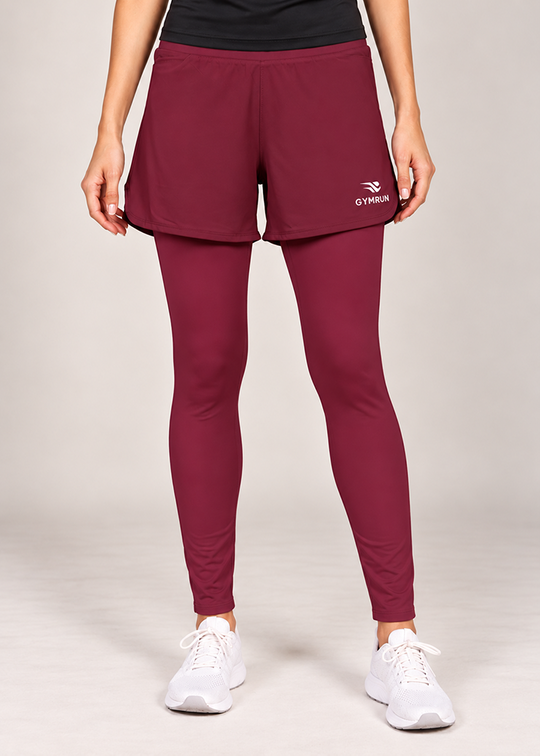 Stride Short Tights - Maroon Gymrun