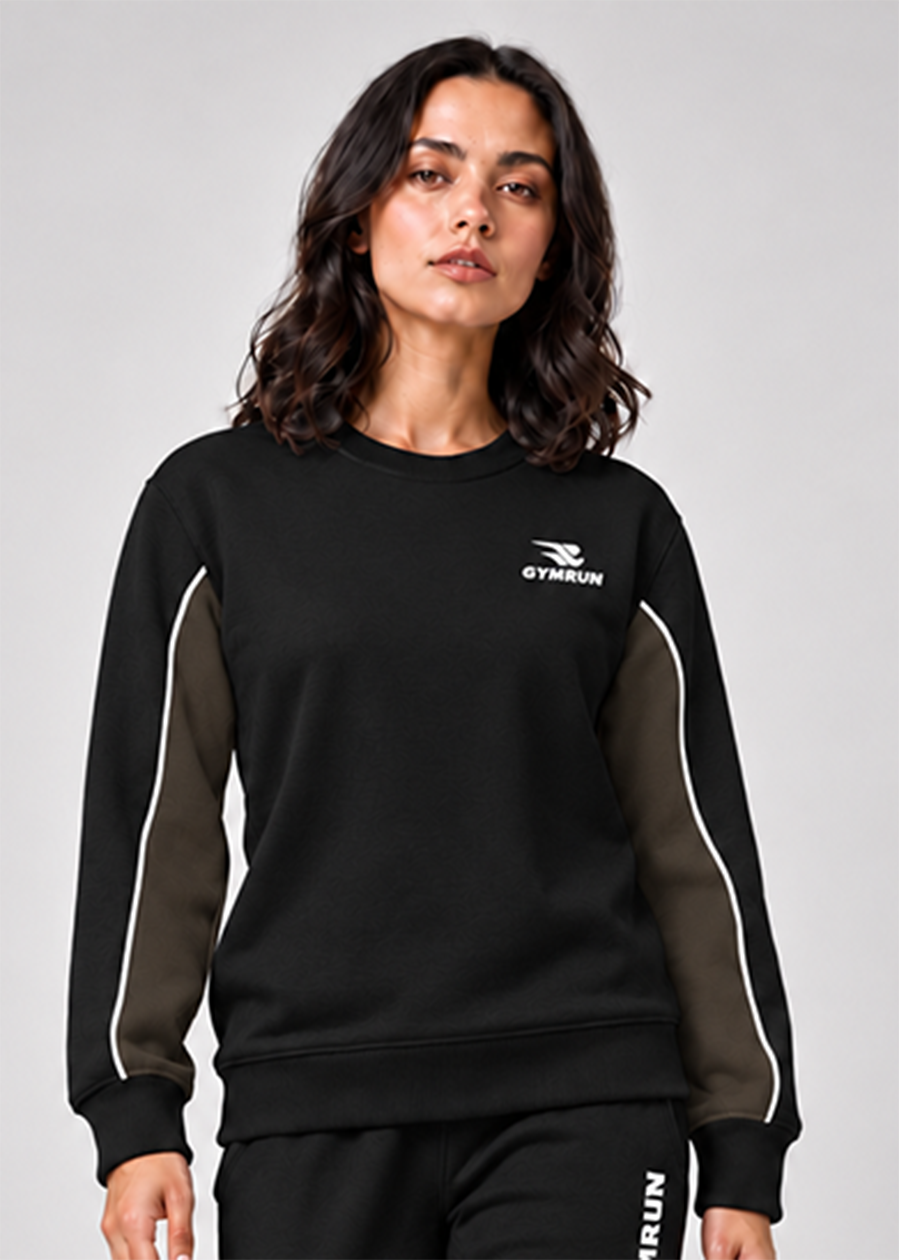 Stride Edge Sweatshirt - Black/Olive Gymrun