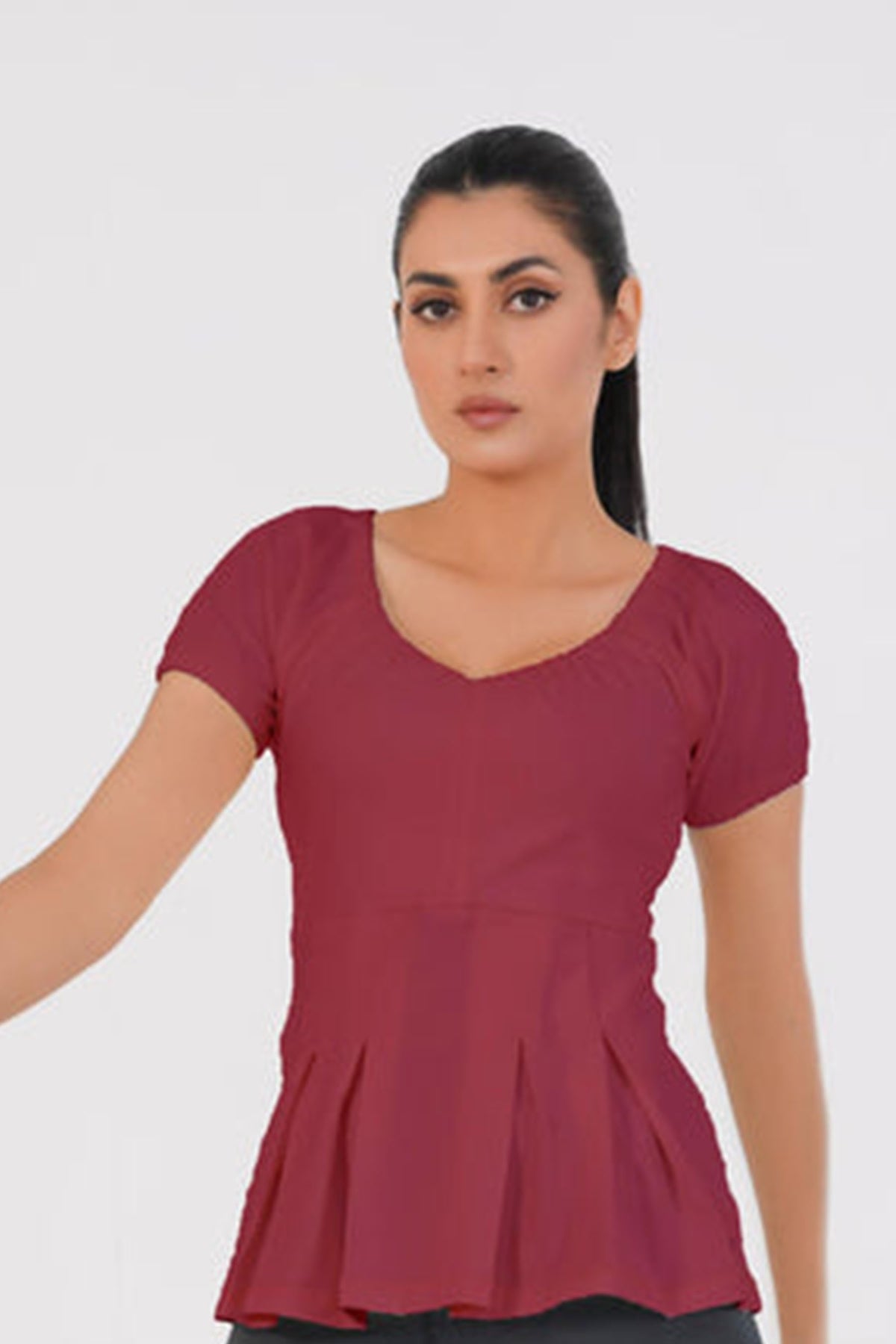 Blooming Top - Maroon