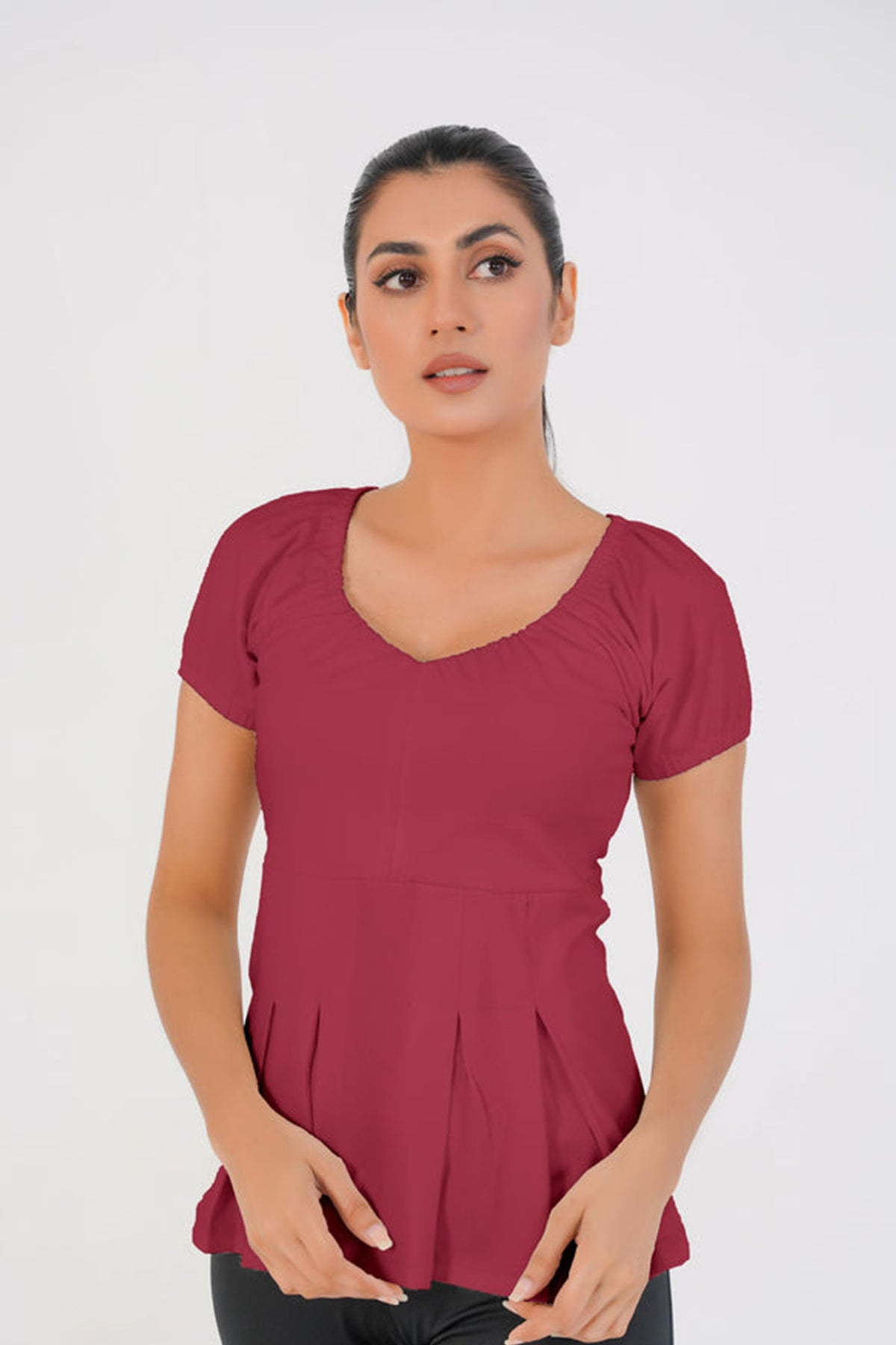 Blooming Top - Maroon