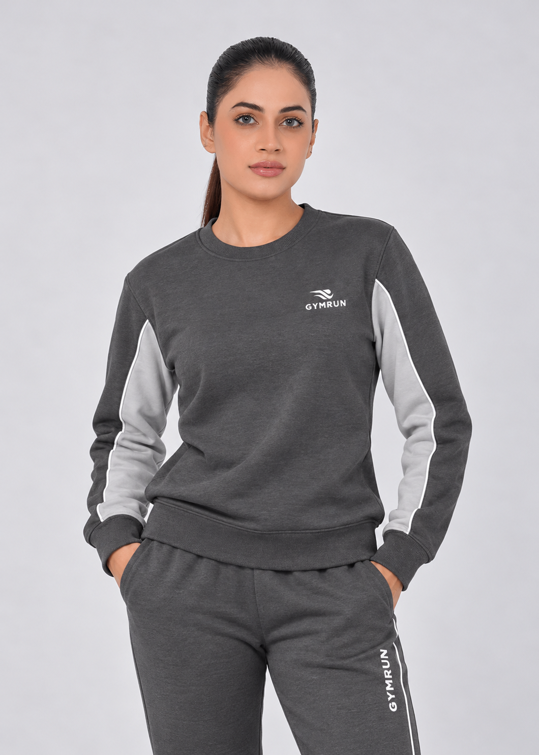 Stride Edge Sweatshirt - Charcoal/Heather Grey Gymrun