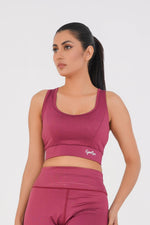 Ladies Basic Performance Sports Bra - Deep Plum