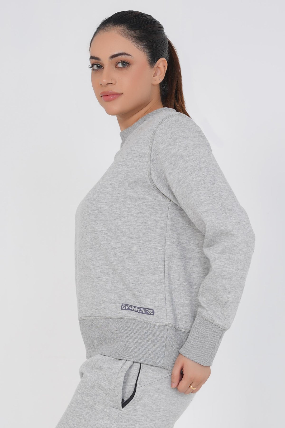 Supreme Round Neck Sweat Shirt - Heather Grey