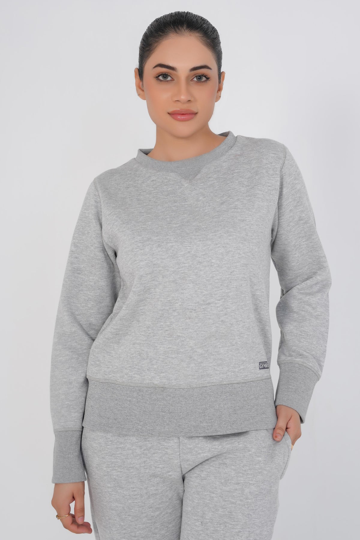 Supreme Round Neck Sweat Shirt - Heather Grey