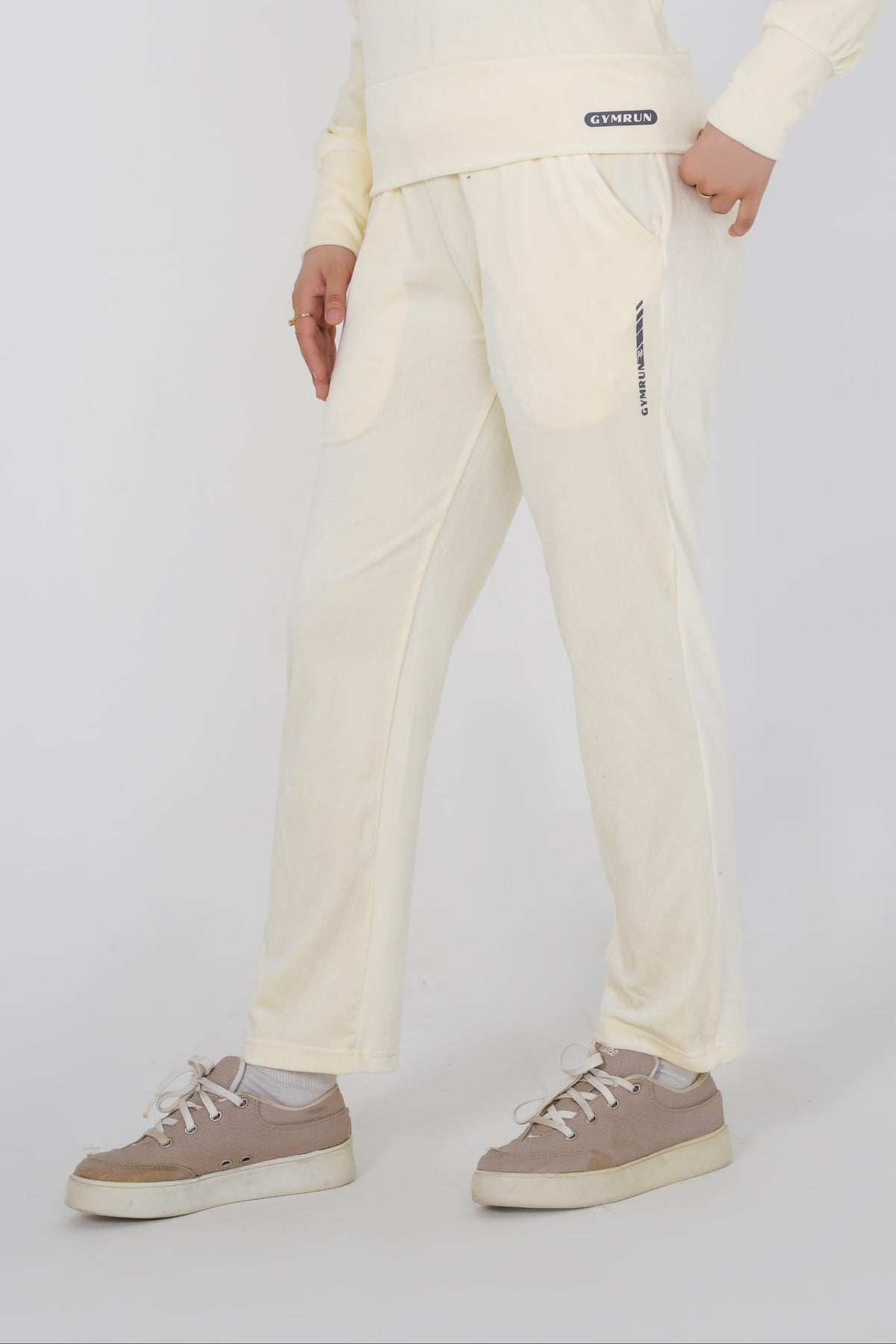 Ribbed velvet Trouser - Off White
