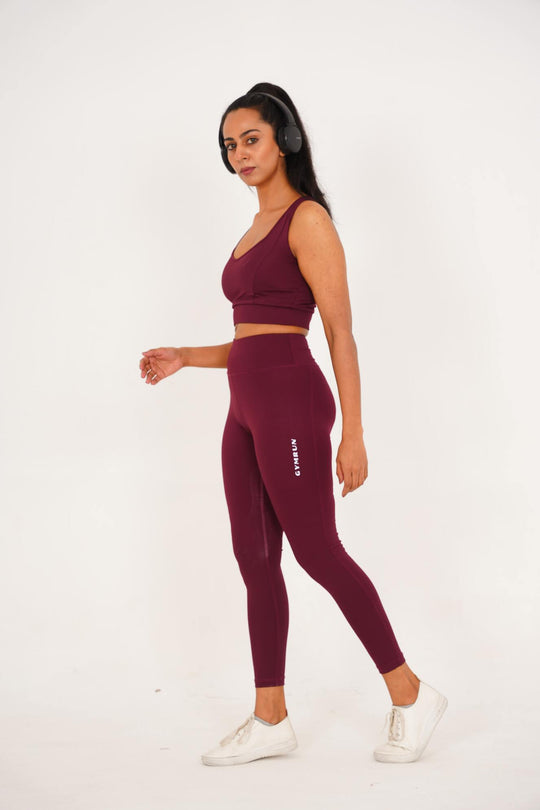Pro-Fit Athletes Set - Maroon (Sports Bra + Legging)