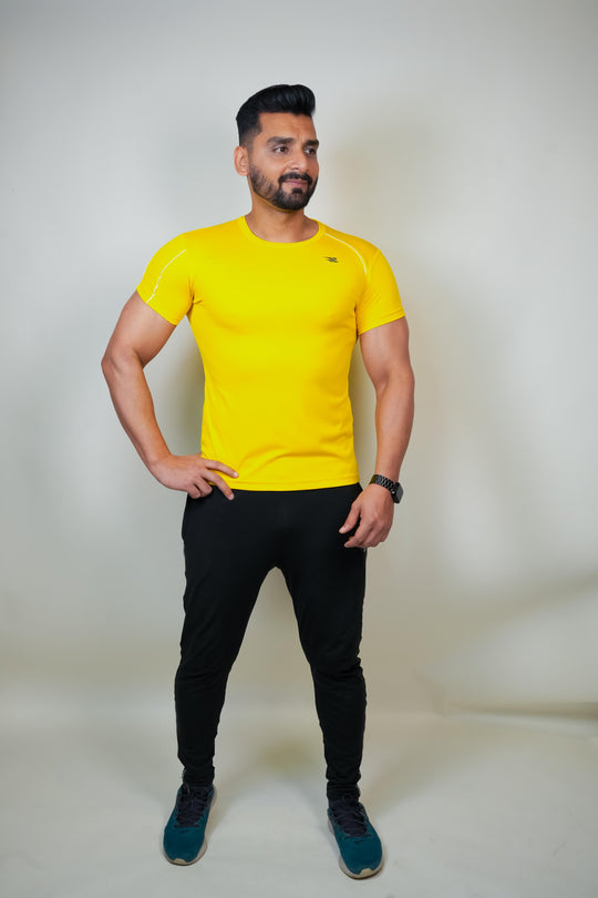 Cool Mesh Tee - Yellow - GYMRUN Activewear