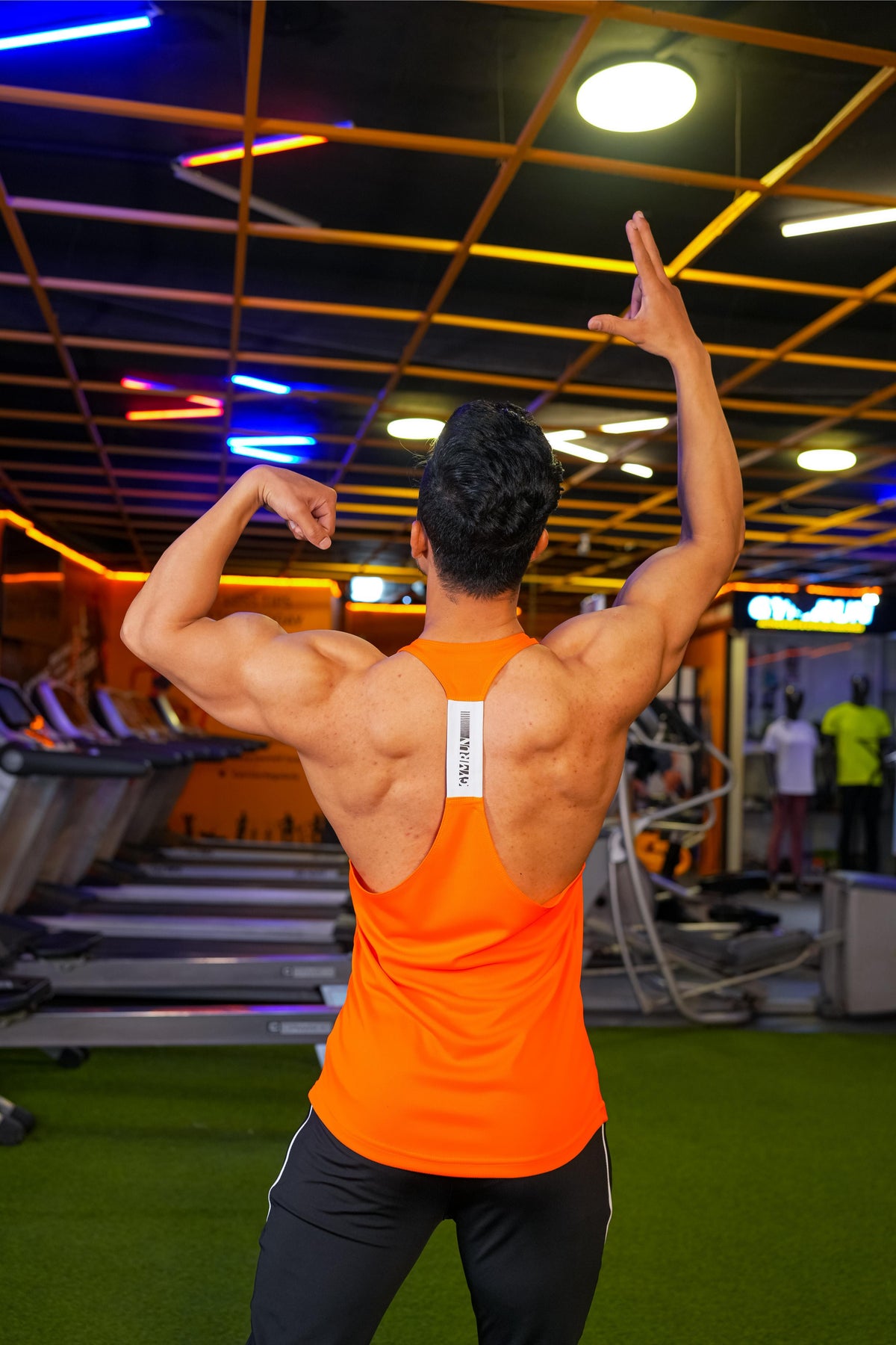 Iconic Training Stringer - Orange - GYMRUN Activewear