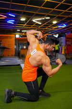 Iconic Training Stringer - Orange - GYMRUN Activewear