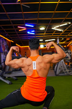 Iconic Training Stringer - Orange - GYMRUN Activewear