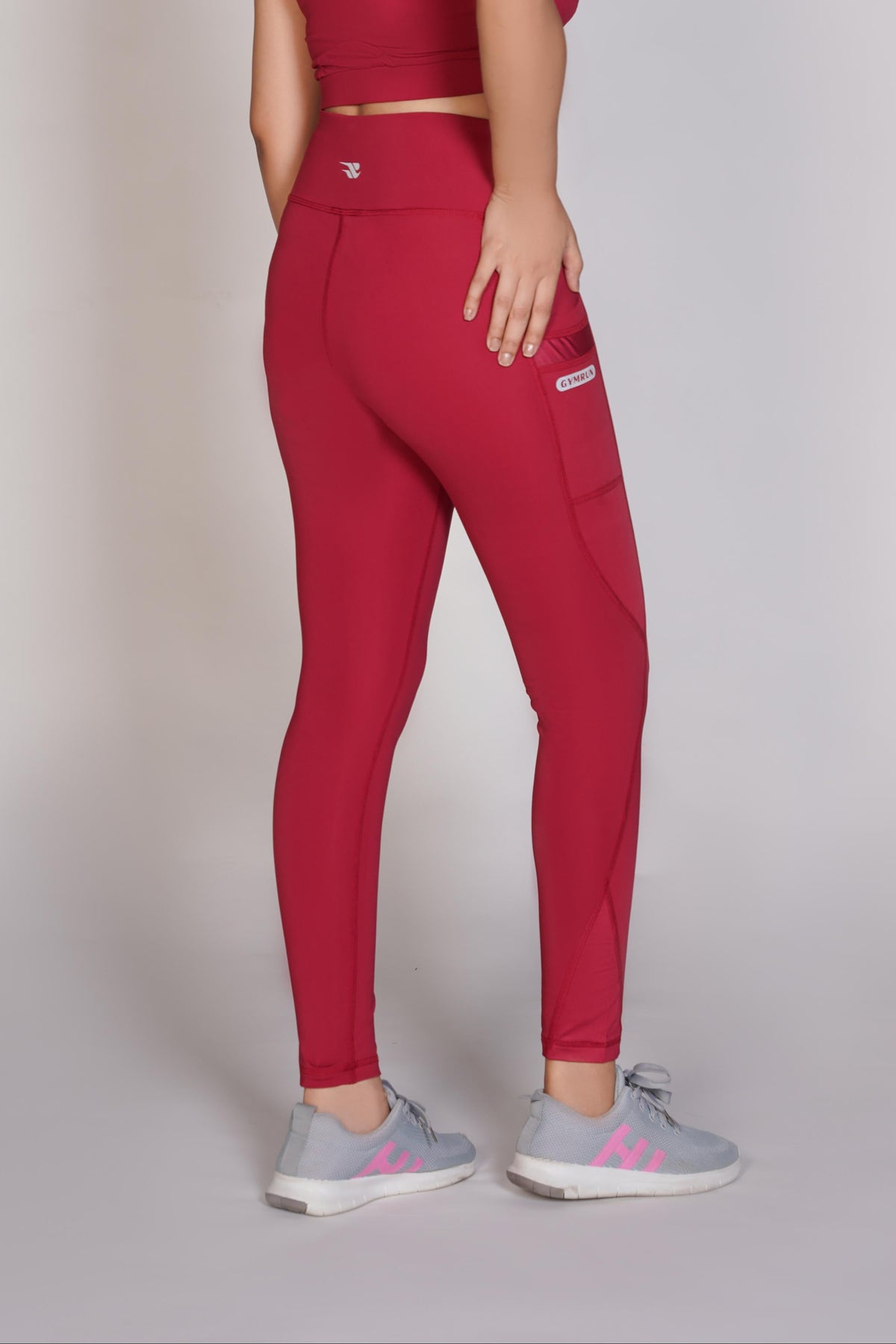 Flexi – Fit Mesh Sports Legging with Pocket - Mehroon