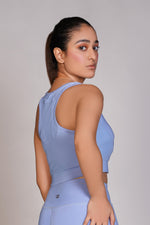 Flexi – Fit Mesh Sports Bra with Pocket - Sky Blue