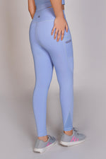 Flexi – Fit Mesh Sports Legging with Pocket - Sky Blue