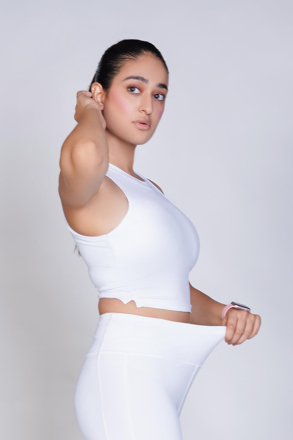 Supreme Padded Ribbed Crop Top - White