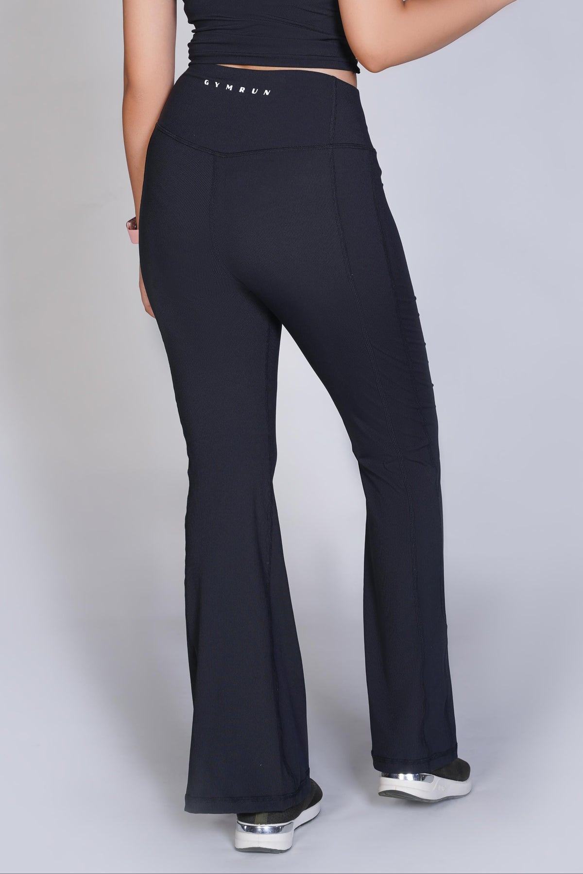 Supreme Bell Bottom Ribbed Leggings - Black