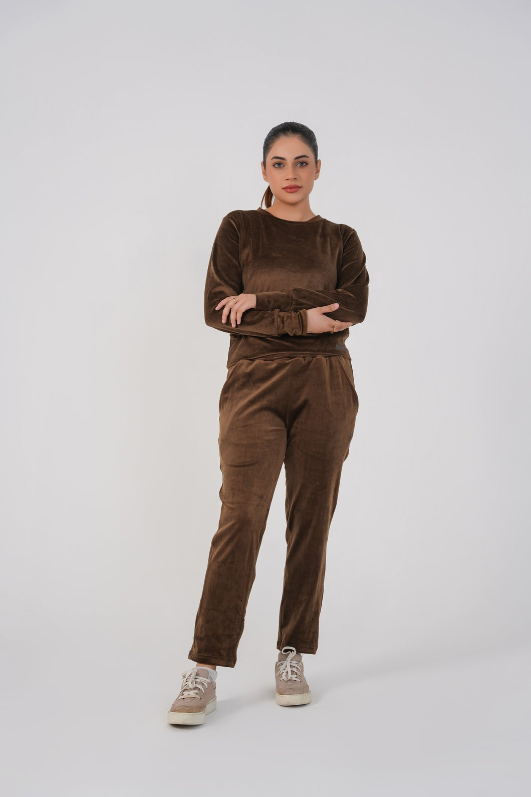 Ribbed velvet Trouser - Brown