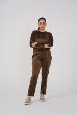 Ribbed velvet Trouser - Brown