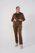 Rib Lounging Hoodie -Brown