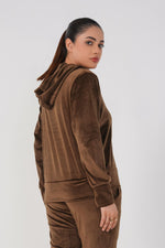 Rib Lounging Hoodie -Brown