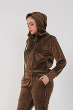 Rib Lounging Hoodie -Brown
