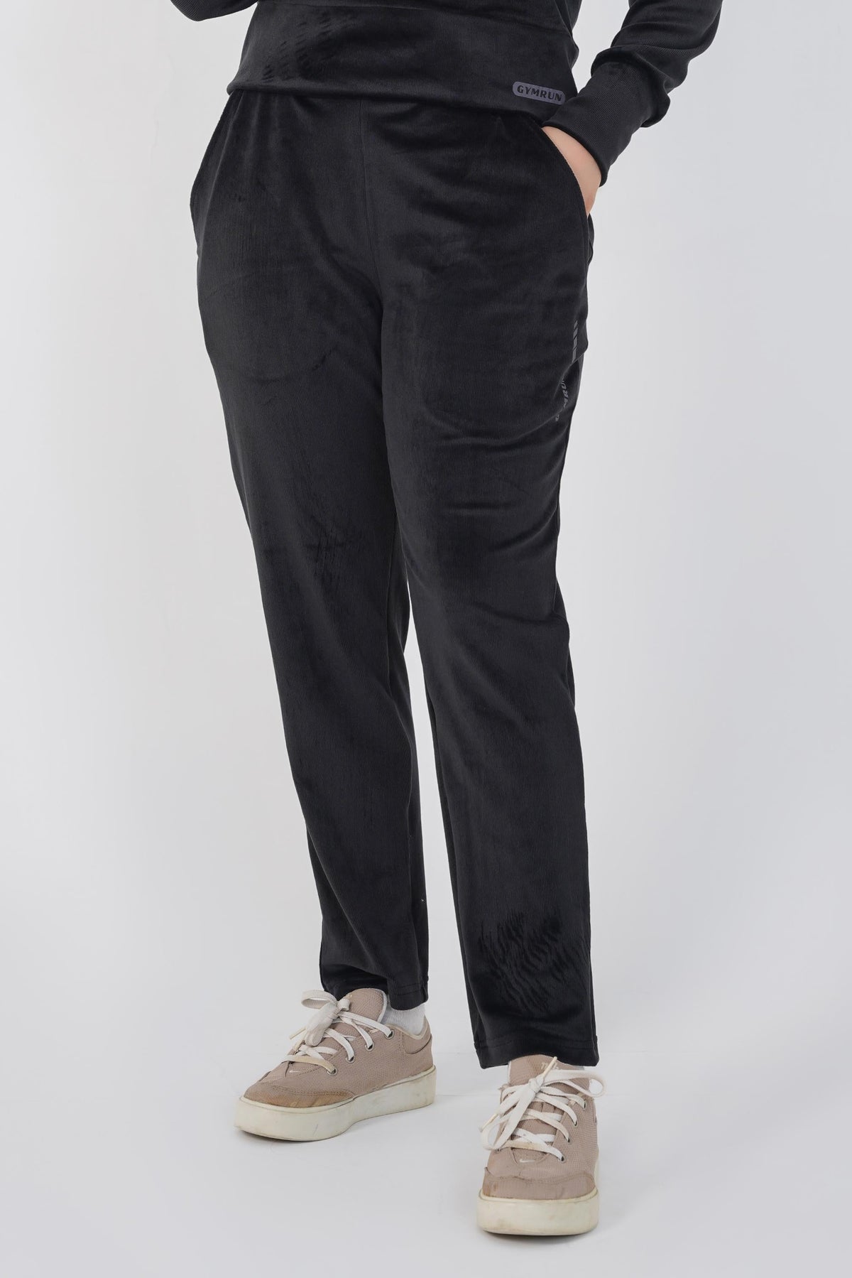 Ribbed velvet Trouser-Black
