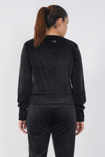 Ribbed velvet Cropped Top - Black