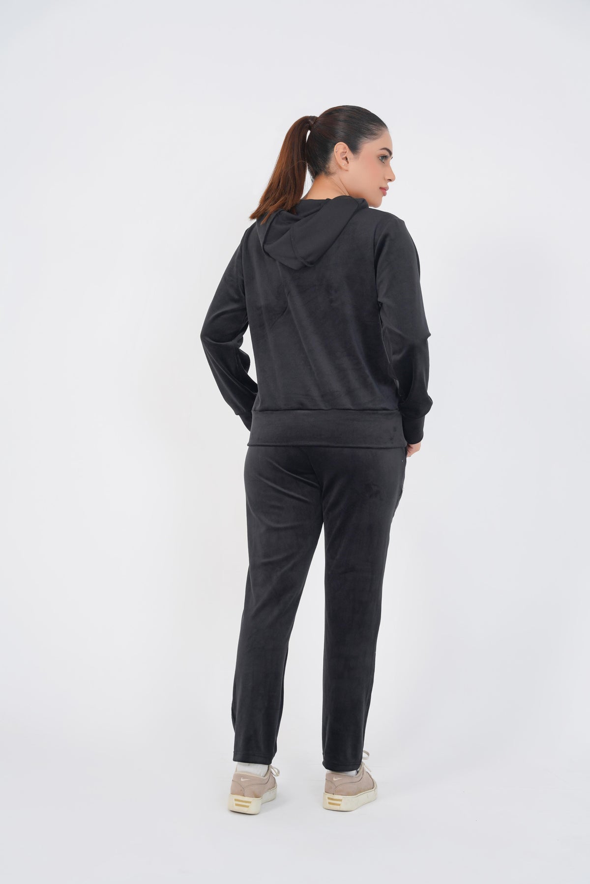 Rib Lounging Hoodie -Black