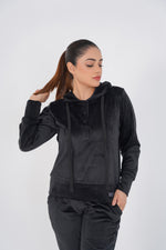 Rib Lounging Hoodie -Black