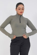 Vital Cropped Jacket Half zipper - Grey