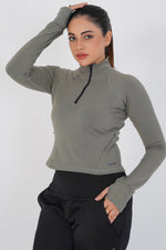 Vital Cropped Jacket Half zipper - Grey