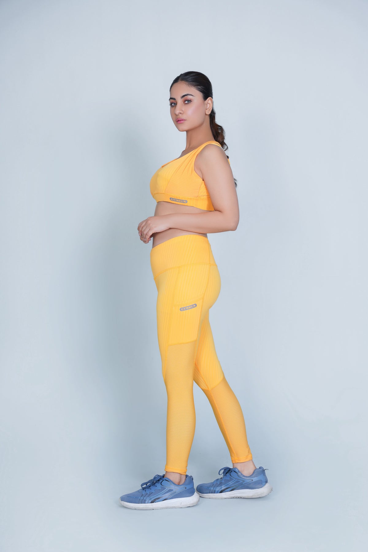 Classic Vent Set - Yellow(Sports Bra + Legging)