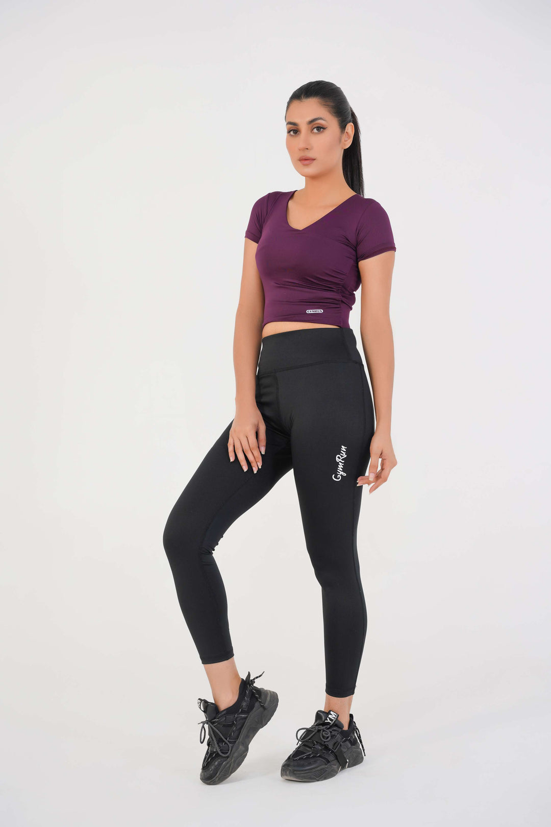 V Neck Cropped T-Shirt