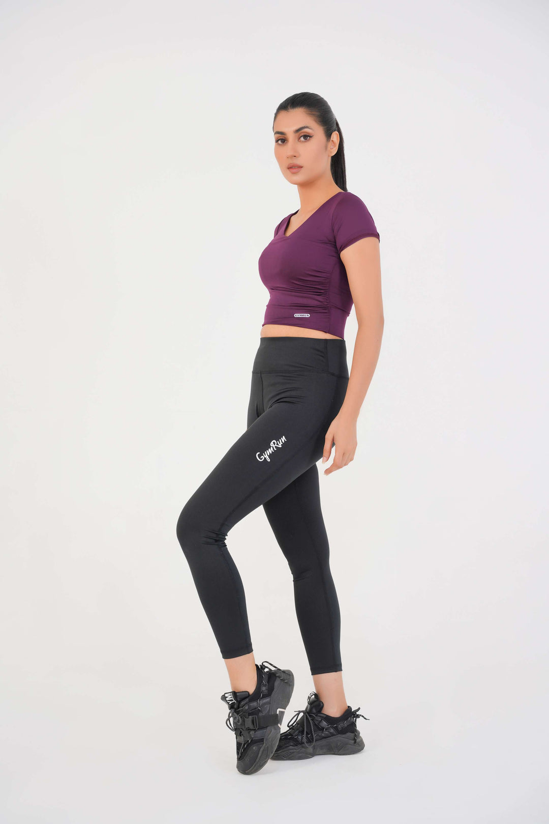 V Neck Cropped T-Shirt
