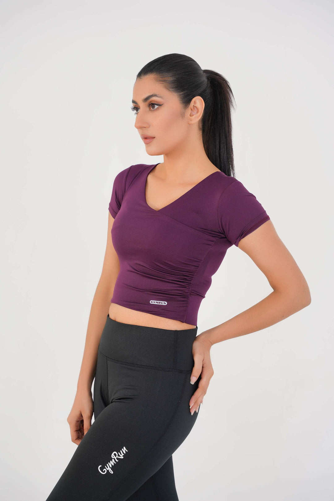 V Neck Cropped T-Shirt