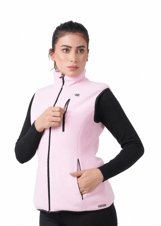 Chill Wave Polar Vest - Pink GYMRUN Activewear